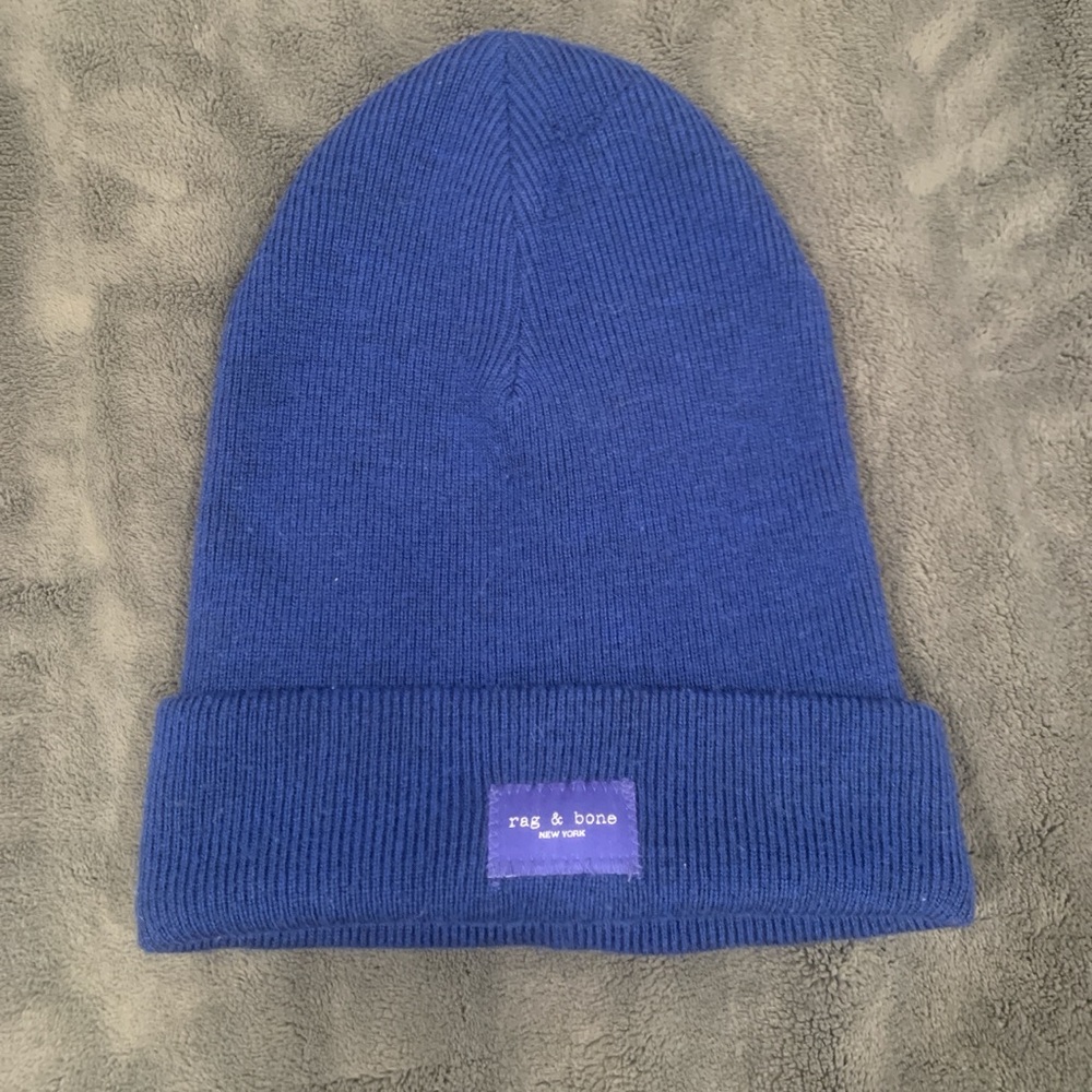 Rag & Bone Blue Knit Beanie Hat